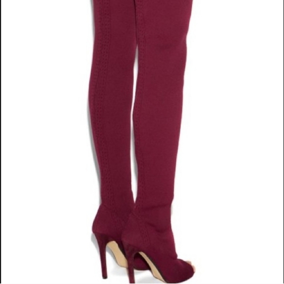 SHOE DAZZLE Hollace Over-The-Knee Boots Bordeaux Wine Red Size 10 - Picture 2 of 14